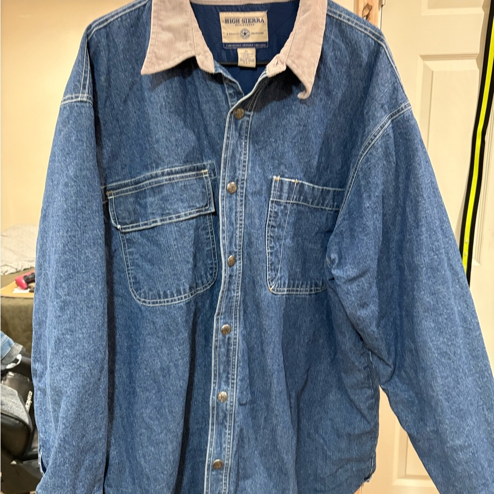 High Sierra Lightweight Blue and Tan Shirt Jacket